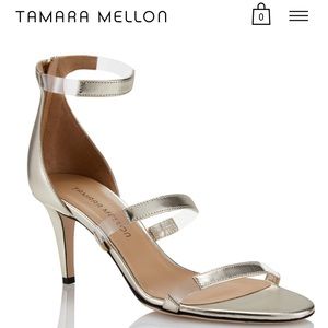 Tamara Mellon “Frontline” Gold PVC Shoes - 36